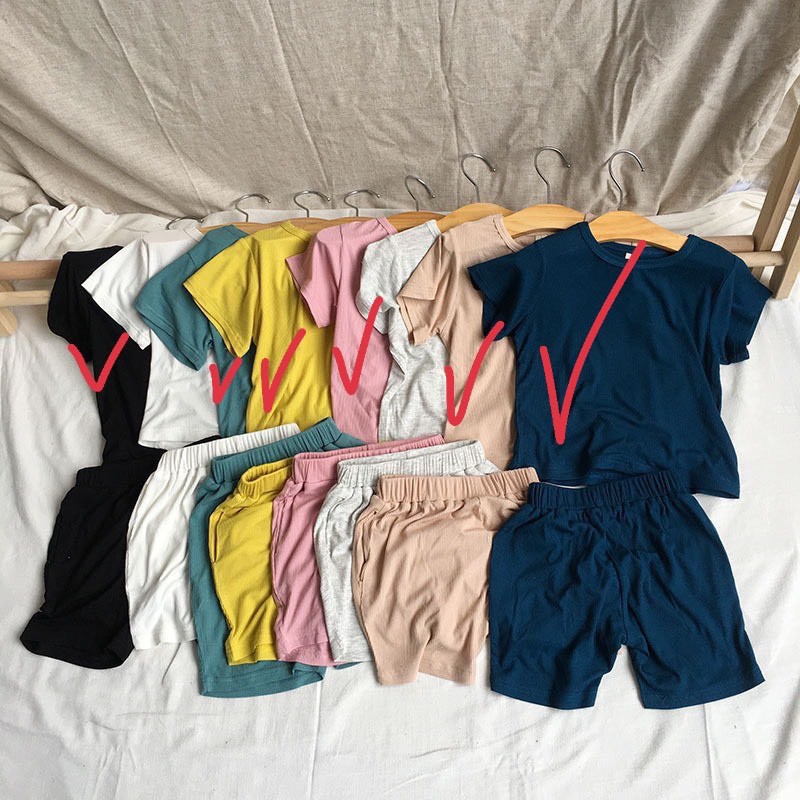 [FreeShip] BỘ THUN COTTON CHO BÉ TRAI GÁI 6 MÀU - CỰC MÁT