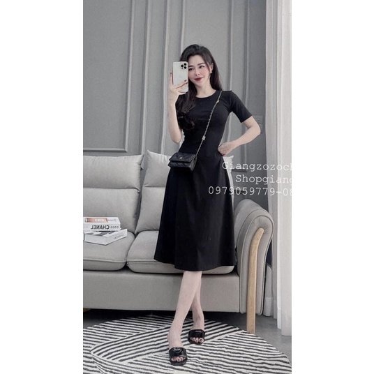 VÁY LENZIP ĐEN XOÈ KHOÉT LƯNG CỘC TAY
