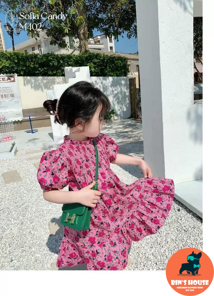 VÁY HOA TÍM NHÚN CỔ