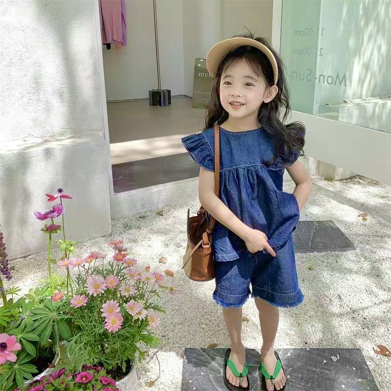 BỘ BÒ ĐÙI BÉ GÁI MÀU XANH BÈO VAI