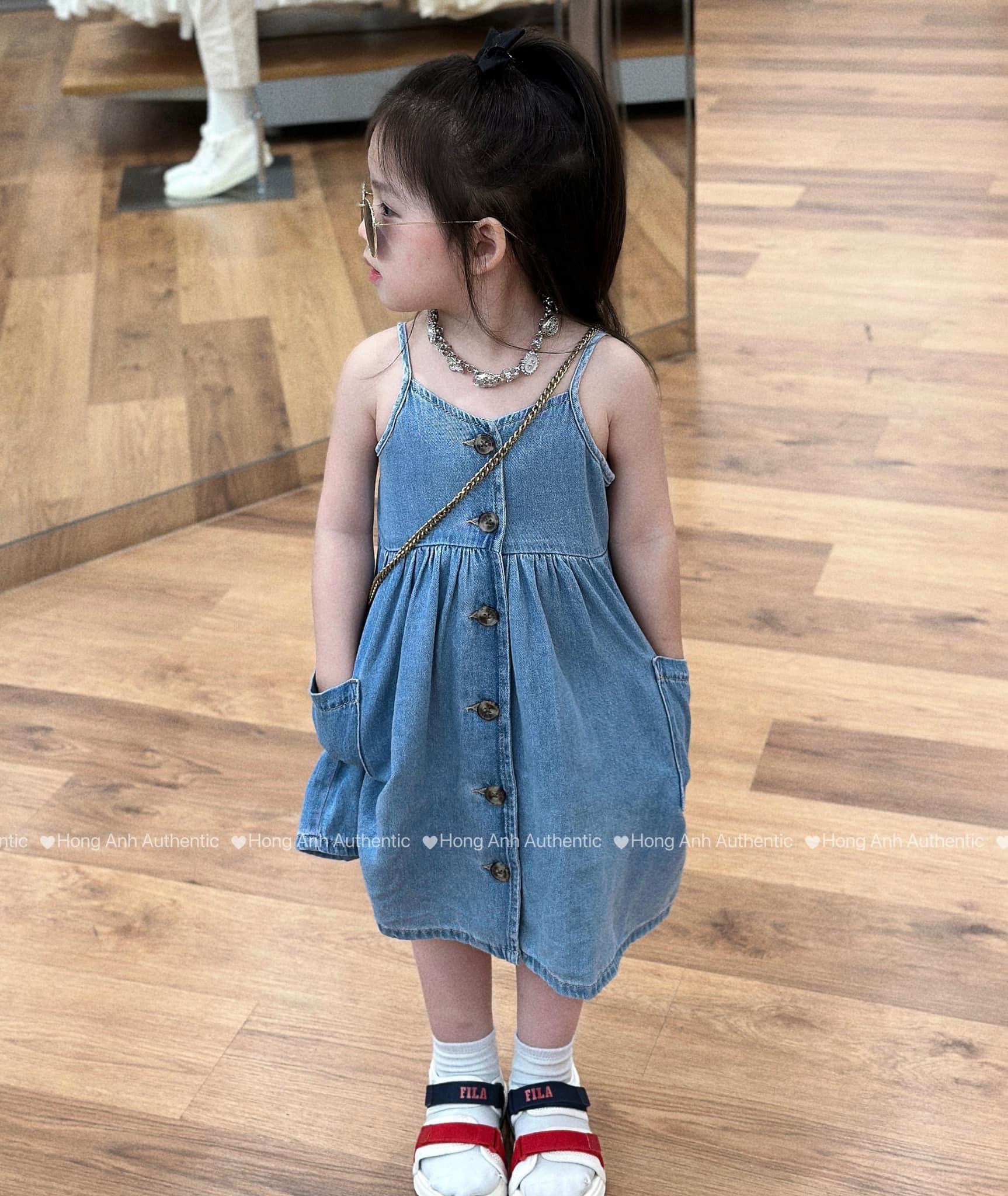 B - VÁY JEANS BÉ GÁI 2S PHỐI CÚC