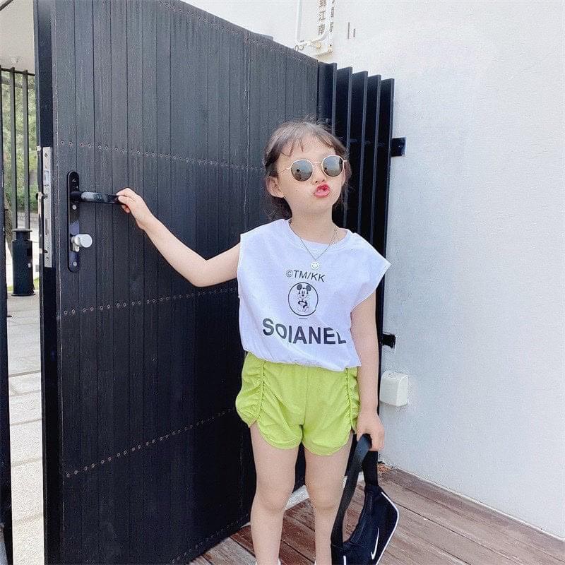 FREESHIP - BỘ BÉ GÁI MICKEY TAY HẾN COTTON