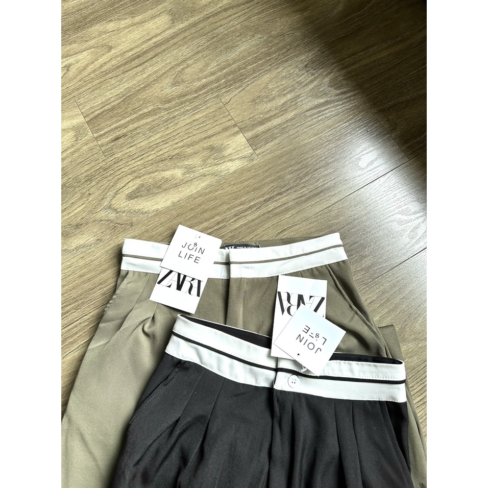 QUẦN SUÔNG RUBY CẠP TRẮNG SỌC ZARA
