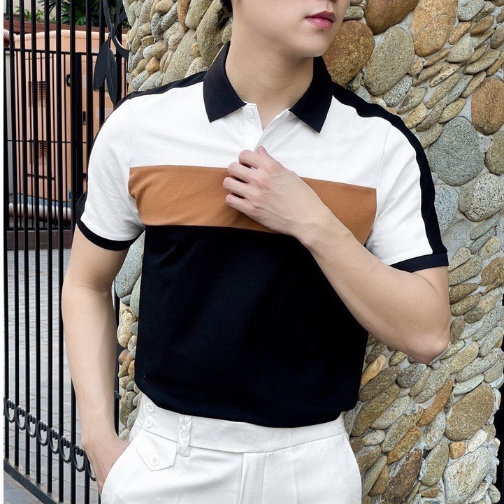 BÁN SỈ ÁO POLO NAM PHỐI MÀU SỌC VAI SEED
