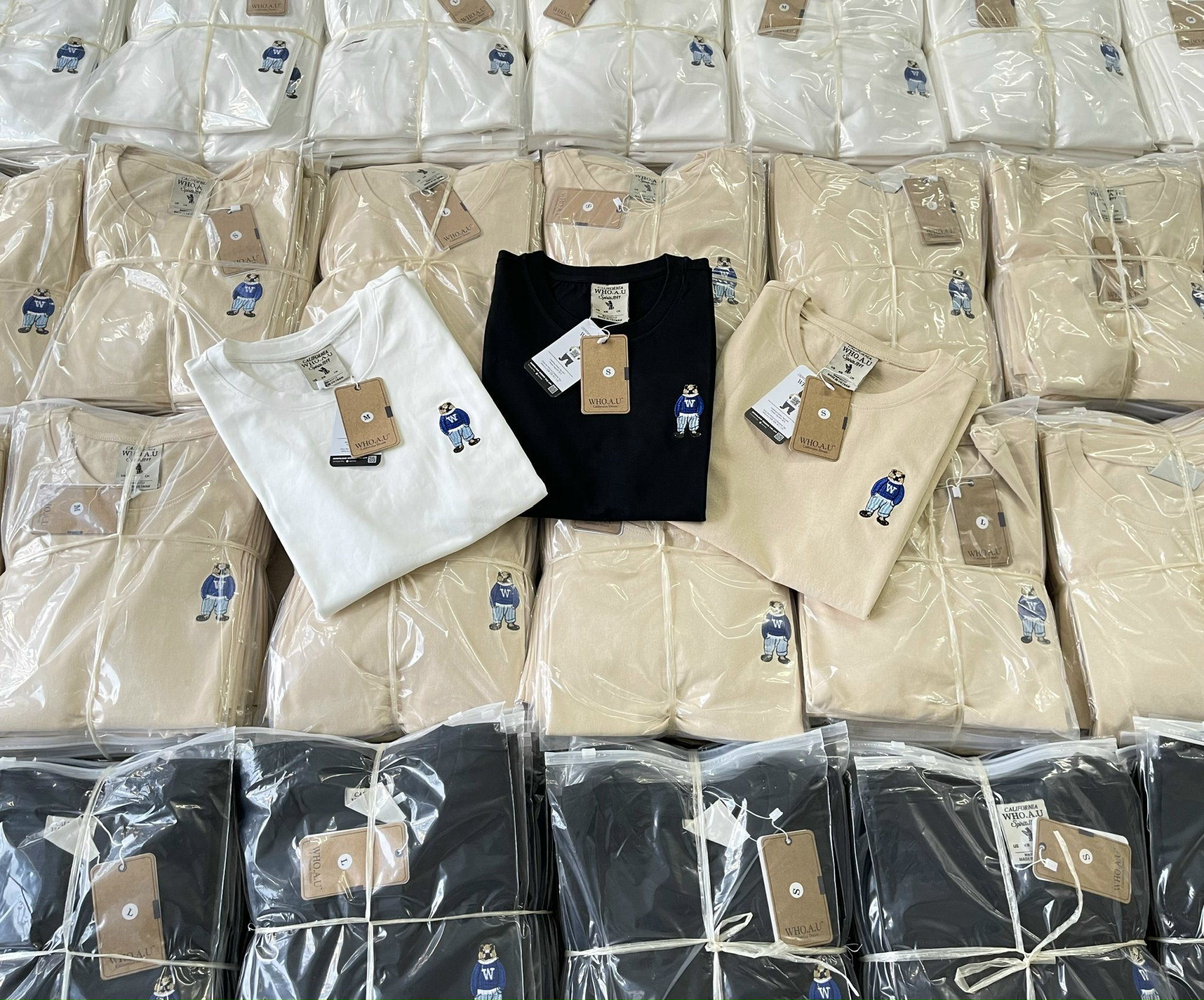BÁN SỈ SET 3 ÁO PHÔNG NỮ THÊU GẤU W