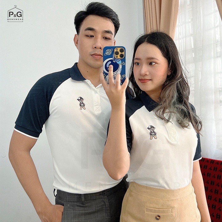 BAN SỈ ÁO POLO NAM NỮ TAY ĐEN THEU GẤU