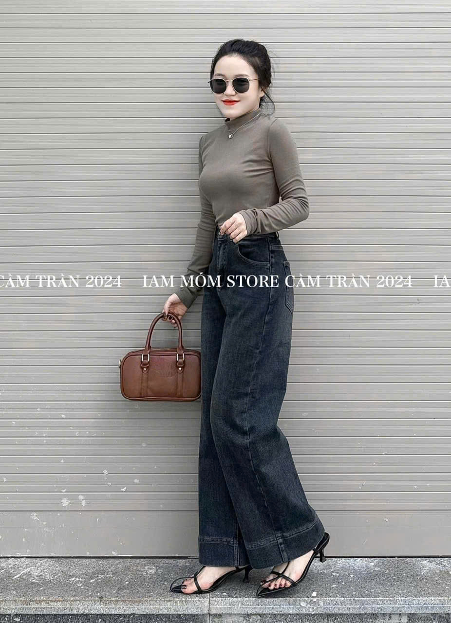 QUẦN JEAN SUÔNG XANH ĐẬM GẤU TO MÁC DA M3240 - M3221