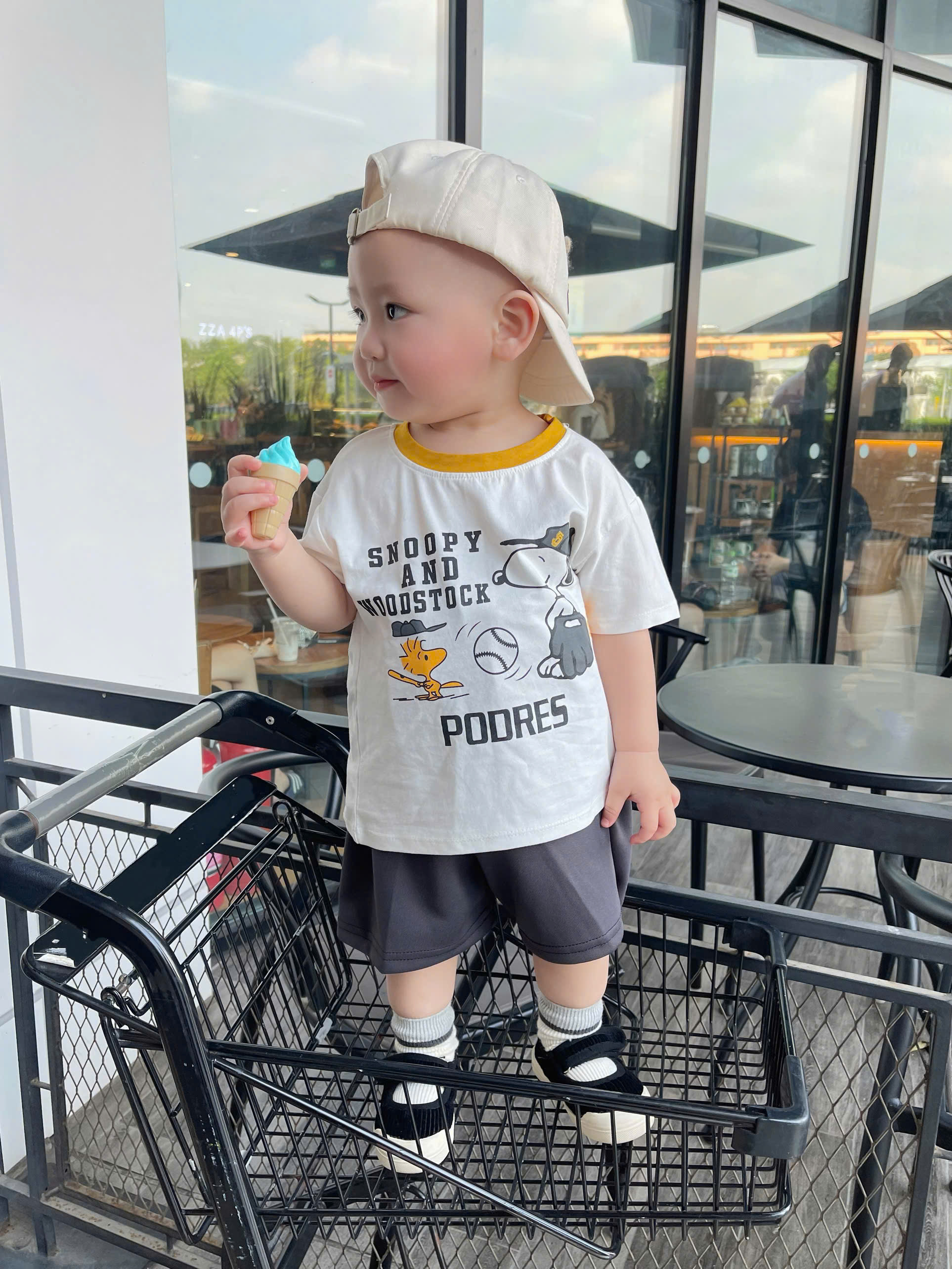 - SET 3 ÁO BÉ TRAI CỘC CHÓ PEANUTS than ghi trắng