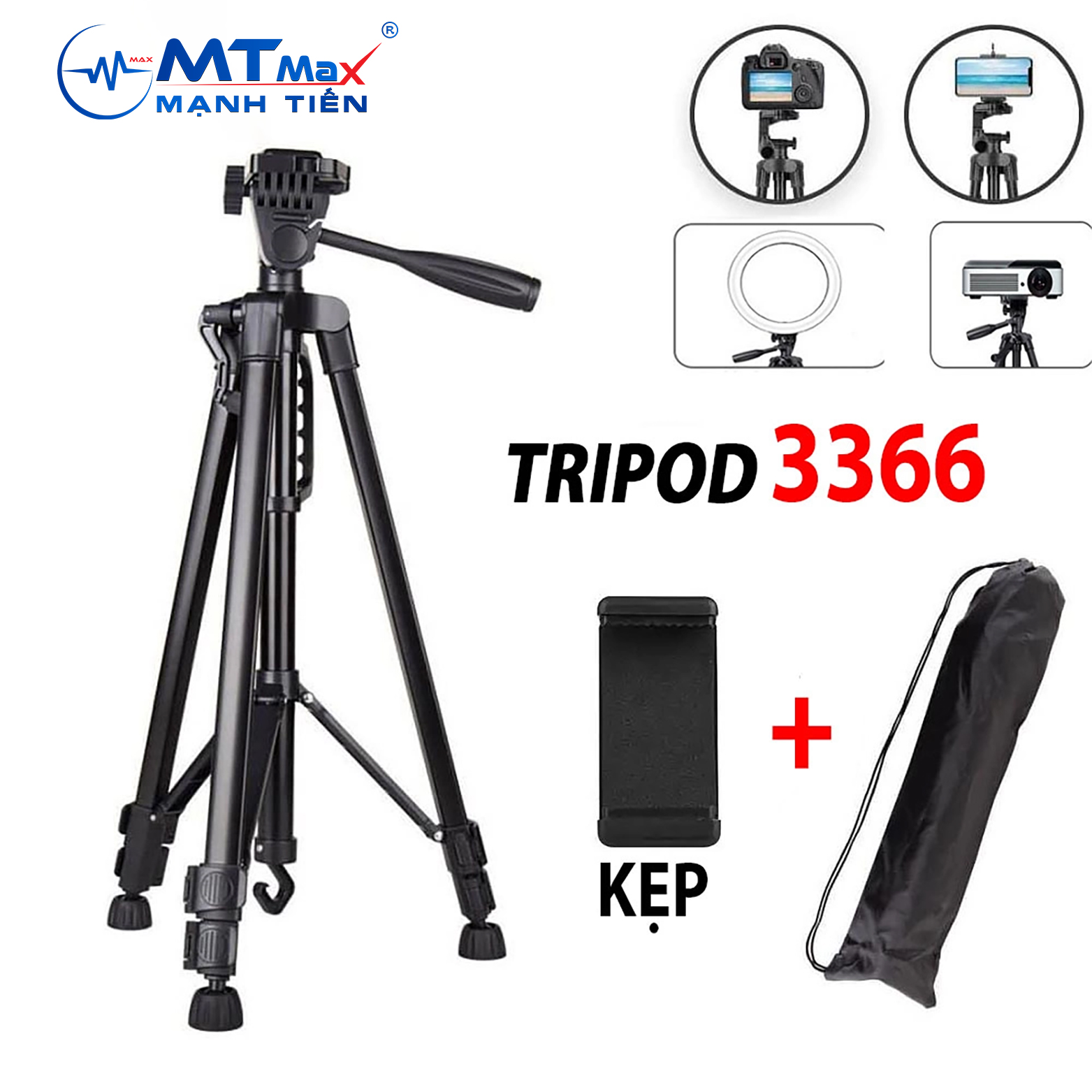 Gậy 3 chân Tripod 3366 Cao 1m50 Gậy 3 Chân Tripod 3366 Cao 1M50