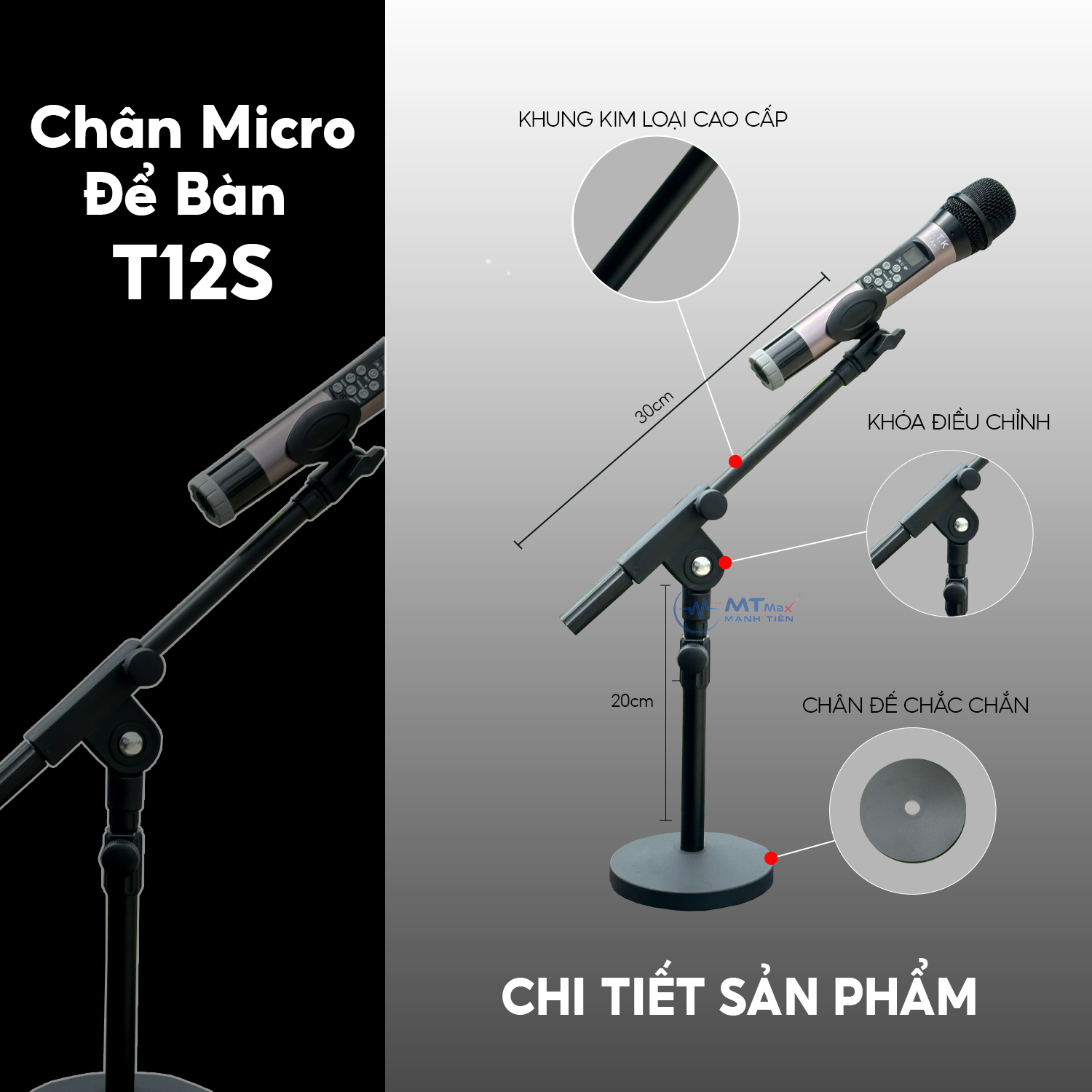 Bộ Chân Micro Để Bàn T12S - Giá Đỡ Micro Kim Loại Để Bàn Sử Dụng Cho ...