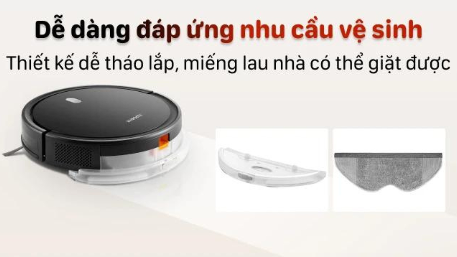 Robot hút bụi lau nhà Xiaomi Vacuum E5 (Đen/Trắng) - Chính hãng