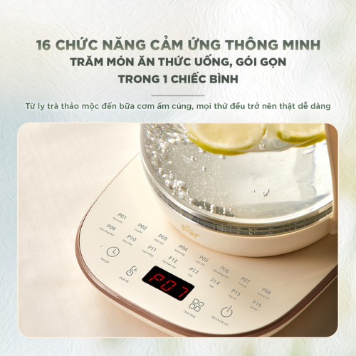 16 chức năng cảm ứng của  Máy pha trà Bear 1.5L HK-5H15L96