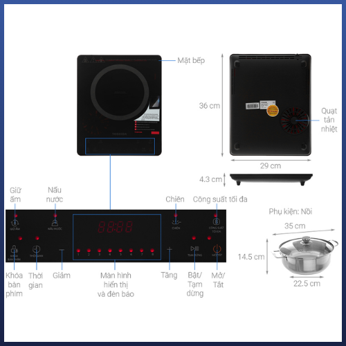 Bếp điện từ đơn Toshiba IC-20S4PV - chi tiết