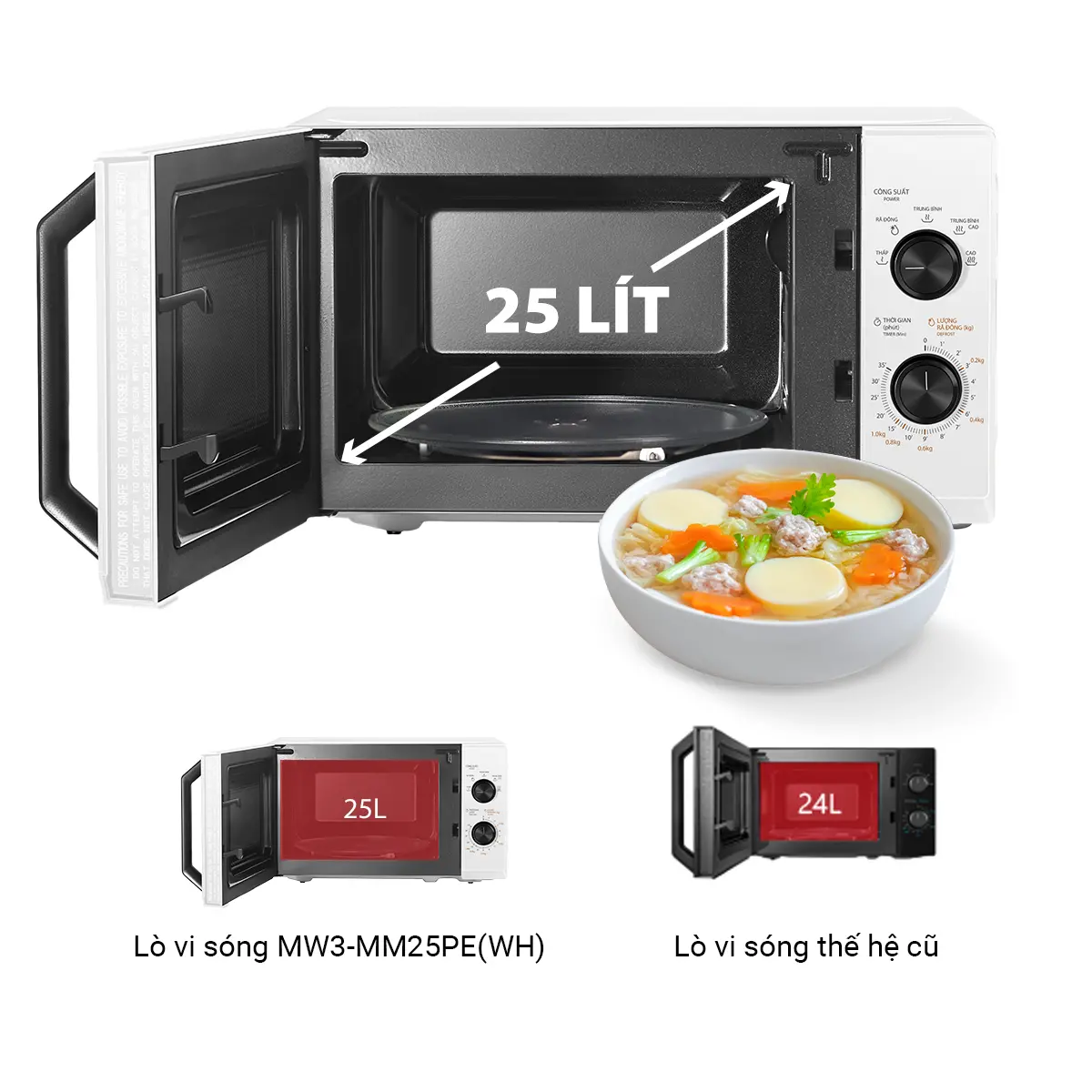 Khoang Chứa Lên Đến 25l