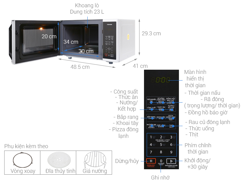 Lò vi sóng có nướng Toshiba ER-SGS23(S1)VN