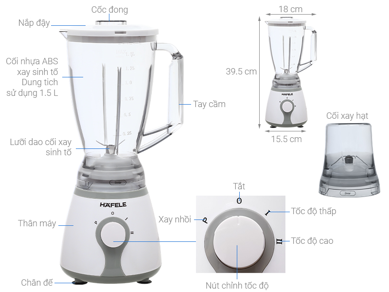 Máy xay sinh tố Hafele HSB-0331FW/ 535.43.278