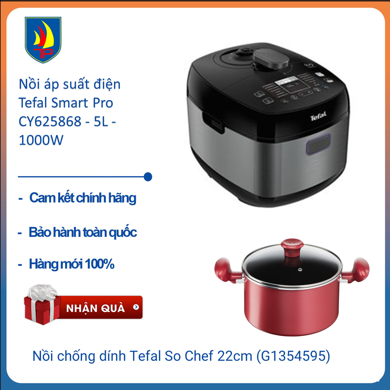 Nồi áp suất điện Tefal Smart Pro CY625868 - 5L - 1000W