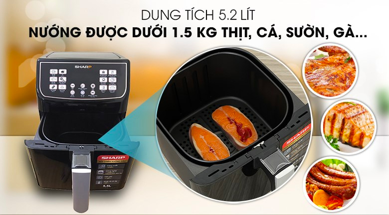 Nồi chiên không dầu Sharp KF-AF55EV-BK