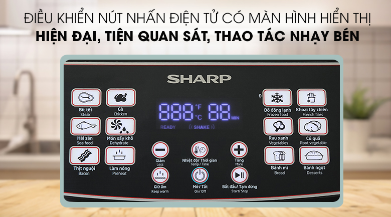 Nồi chiên không dầu Sharp KF-AF55EV-BK