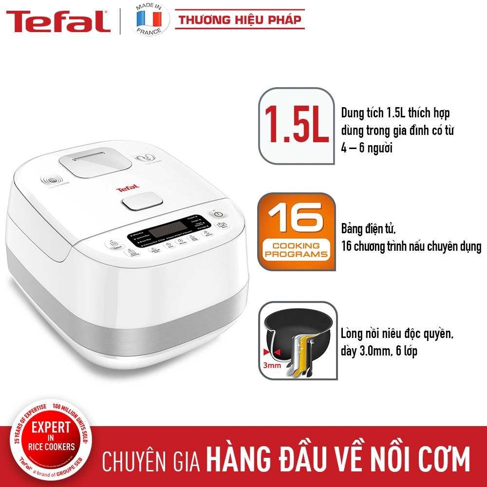 Nồi cơm điện tử cao tần Tefal RK808168 - 1.5L - 1200W