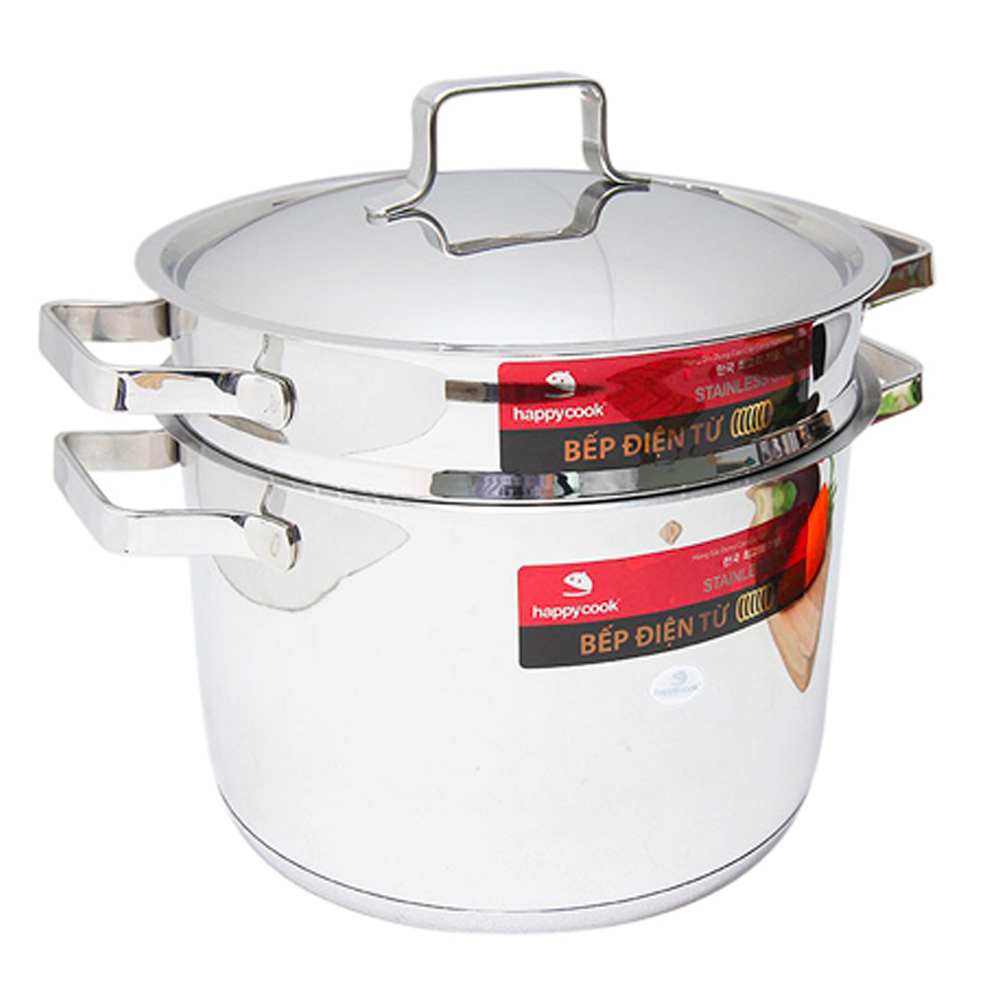 Bộ xửng 3 đáy nắp kiếng HappyCook Milan 24cm