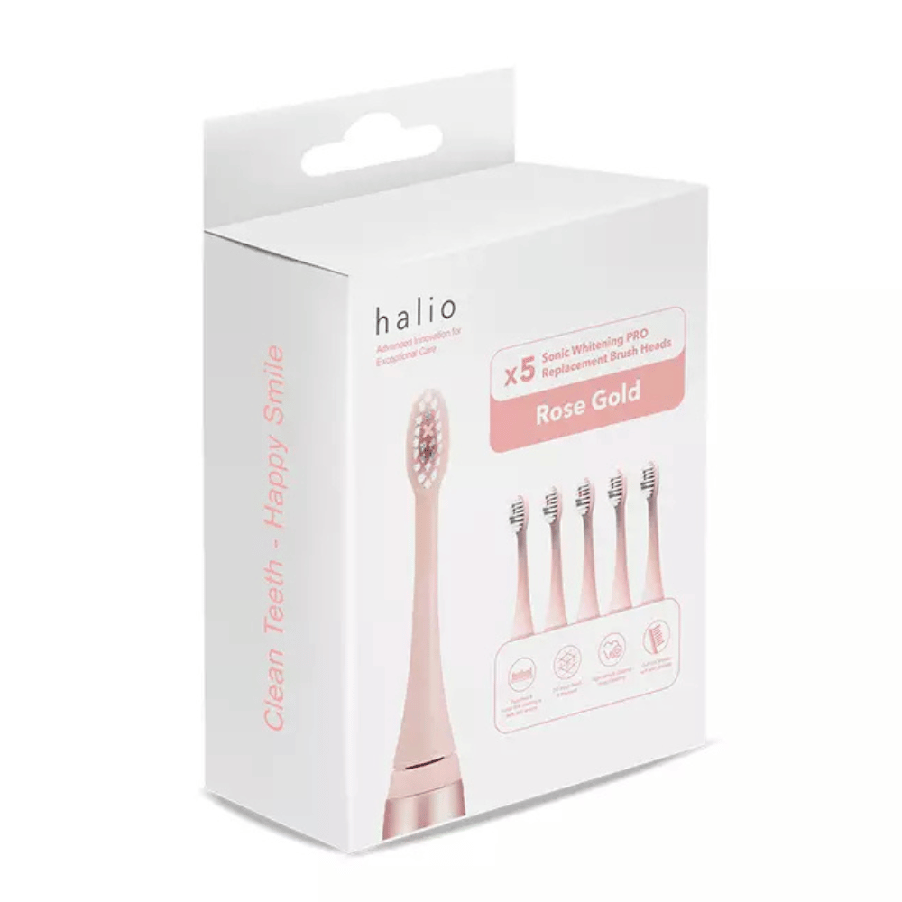 Bộ 5 Đầu Bàn Chải Halio Sonic Whitening PRO Replacement Brush Heads Rose Gold