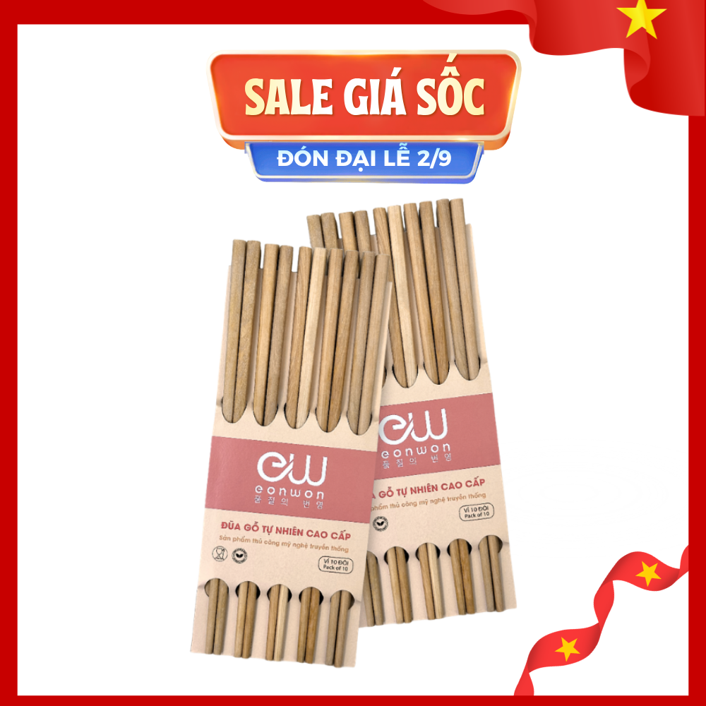 Combo 2 Bộ 10 đũa gỗ Eonwon EW-001