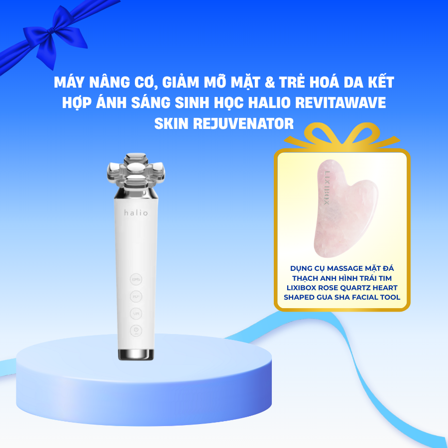 Máy nâng cơ, giảm mỡ mặt & trẻ hoá da kết hợp ánh sáng sinh học Halio RevitaWave Skin Rejuvenator