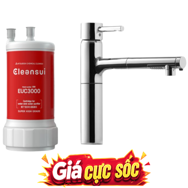 Máy lọc nước vòi tích hợp vuông Cleansui EU202