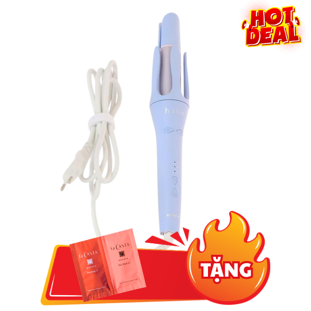 Máy Uốn Tóc Tự Xoay Ion Âm Halio instaCurl Premium Automatic Hair Styler Periwinkle