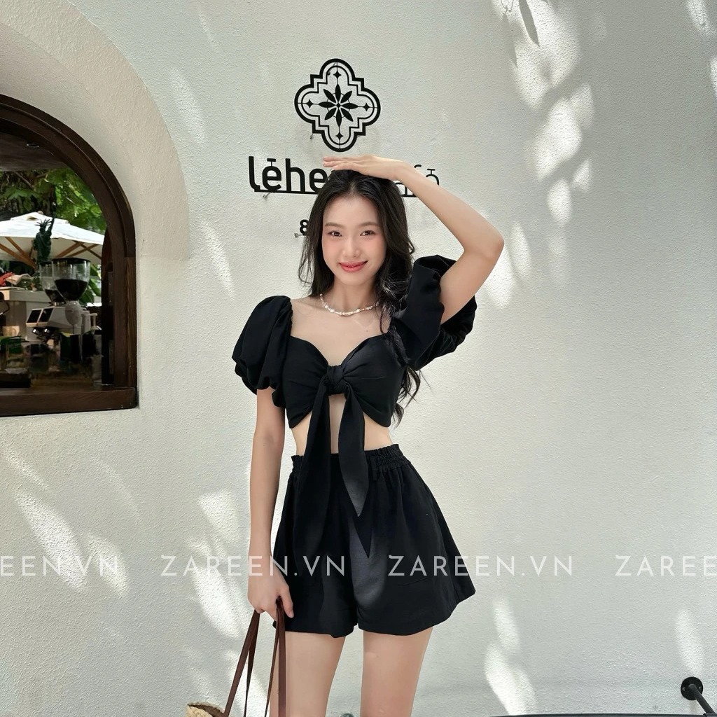 ÁO CROPTOP BUỘC NƠ NGỰC ZAREEN VOA131