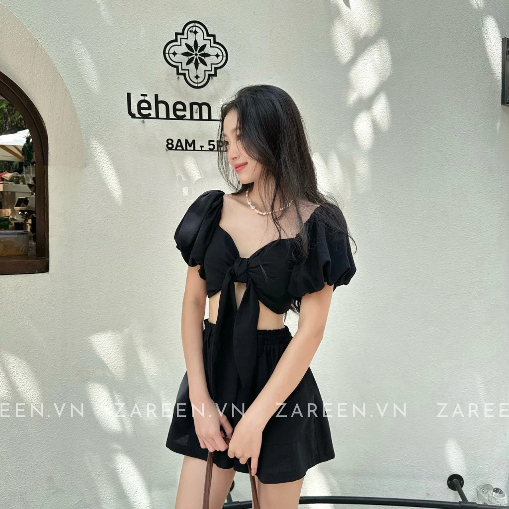 ÁO CROPTOP BUỘC NƠ NGỰC ZAREEN VOA131