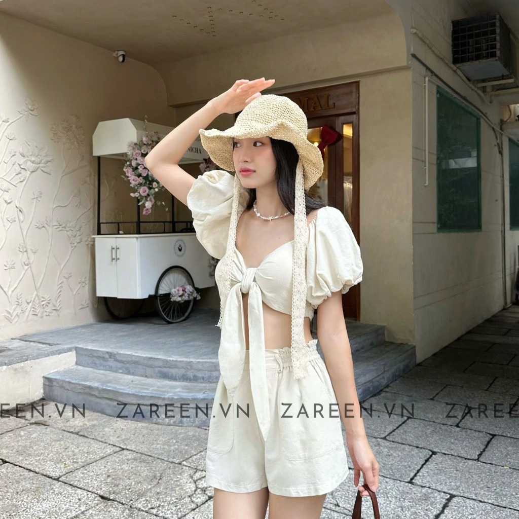 ÁO CROPTOP BUỘC NƠ NGỰC ZAREEN VOA131