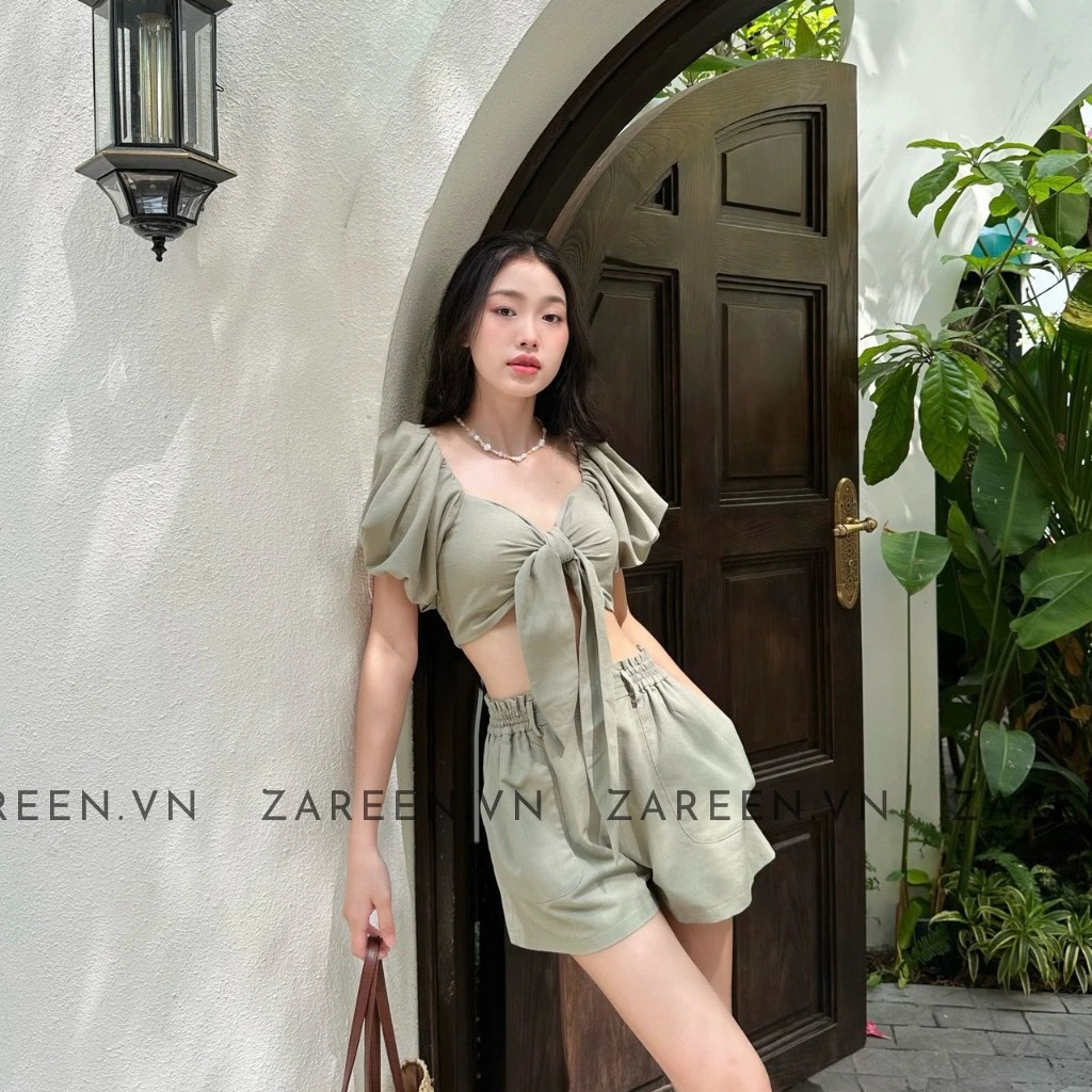 ÁO CROPTOP BUỘC NƠ NGỰC ZAREEN VOA131