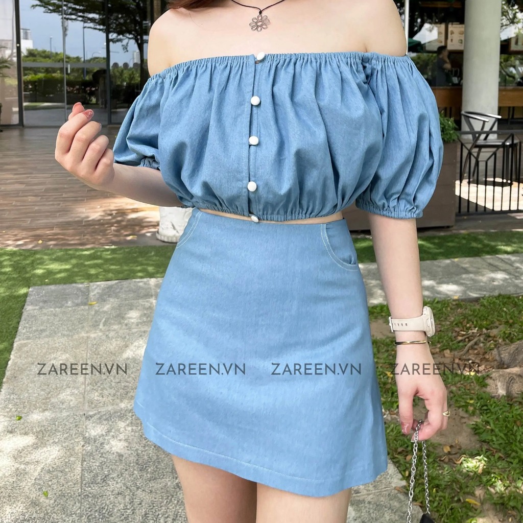 CHÂN VÁY CHỮ A DENIM ZAREEN VAA44