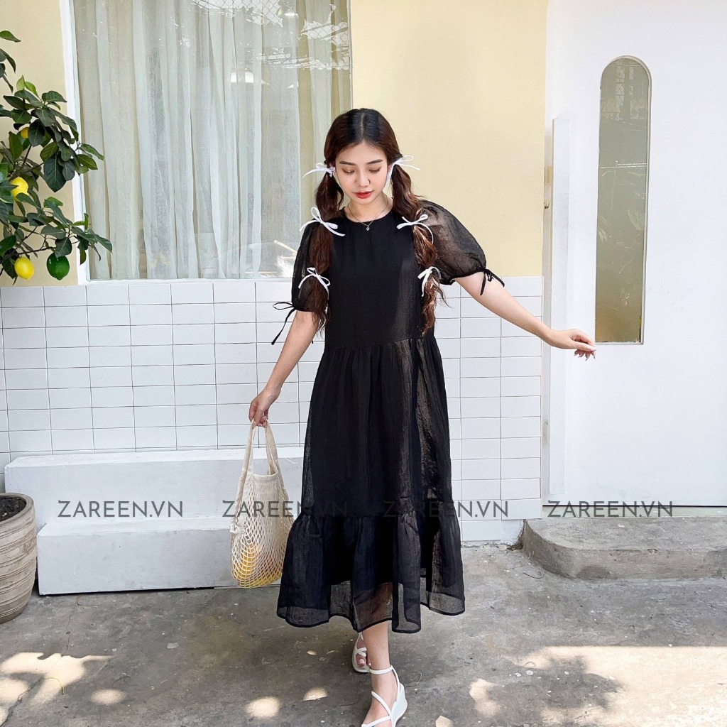 Váy Babydoll Nữ Form Rộng Nhiều Tầng Trơn 2 Màu Trắng Đen Voan Lụa Siêu Nữ  Tính (không kèm GILE) VD03 | Shopee Việt Nam