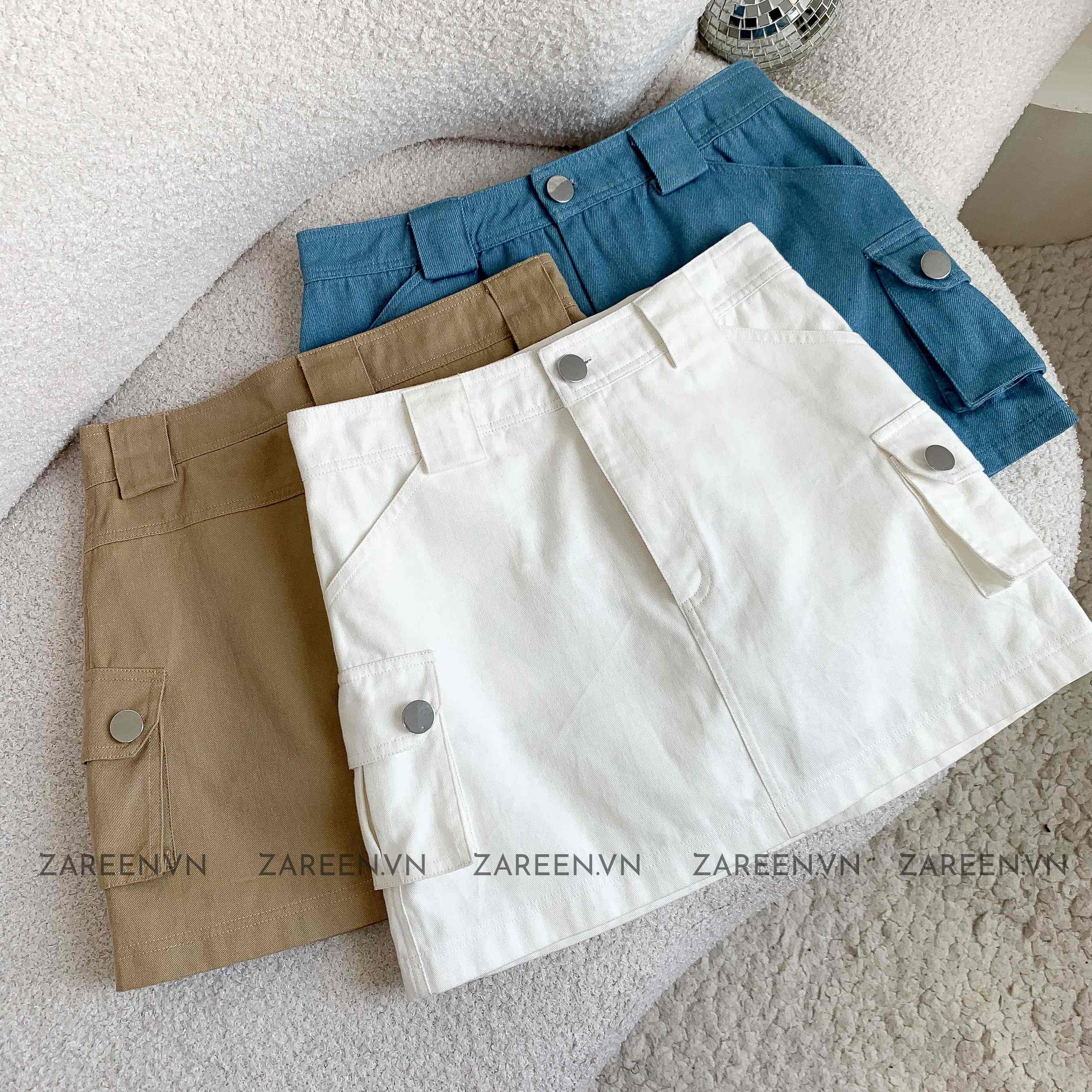 Chân váy kaki túi hộp dáng ngắn chữ A có quần trong bảo hộ phong cách hàn  quốc cá tính trẻ trung đen ghi be BIGSIZE CV63 | Lazada.vn