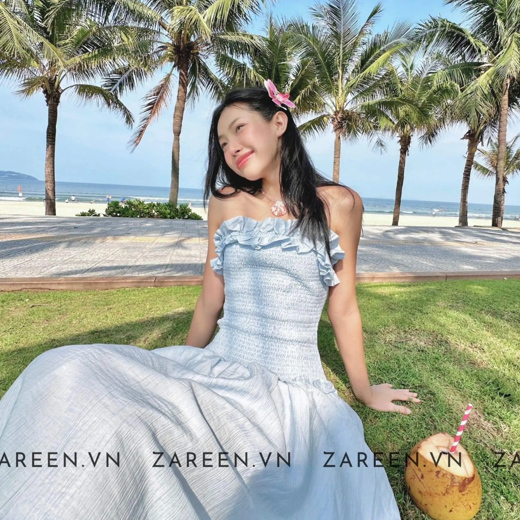 ĐẦM THUN CHỈ TRỄ VAI ZAREEN DAX86