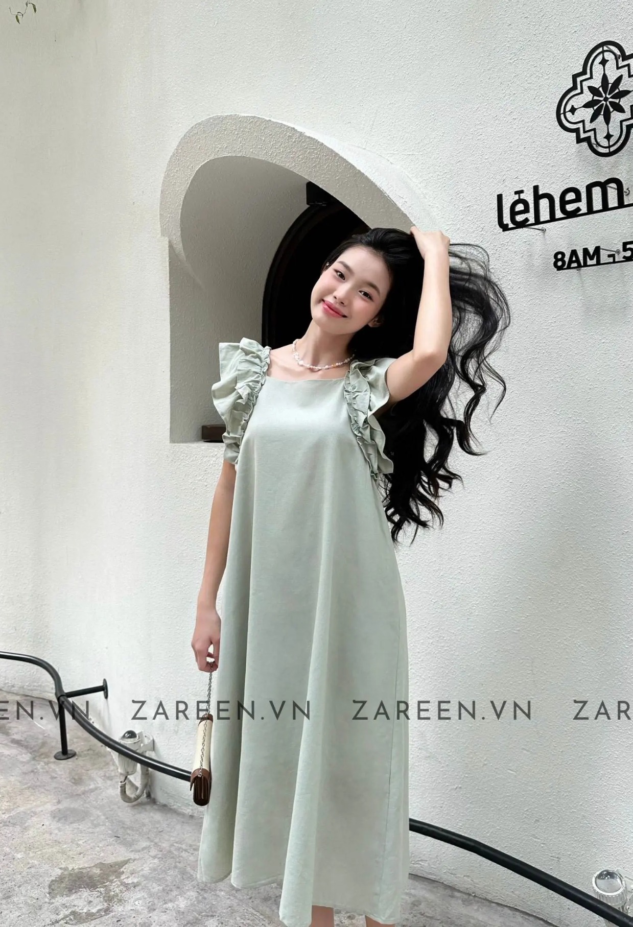 ĐẦM LINEN DÁNG DÀI TAY BÈO ZAREEN DAX84