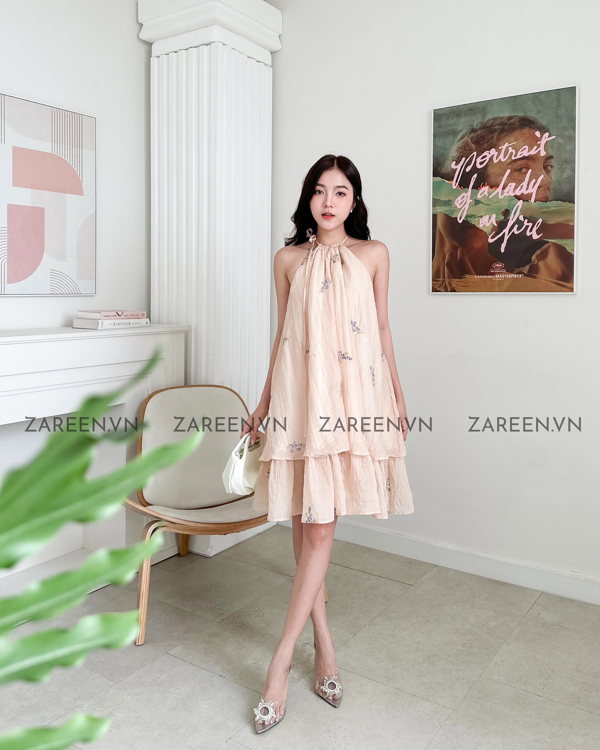 ĐẦM YẾM 2 TẦNG THÊU HOA ZAREEN DAX79