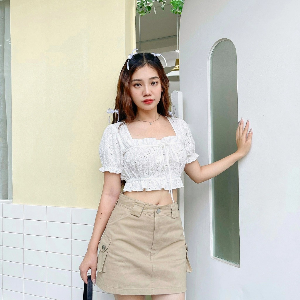 ÁO COTTON THÊU CROPTOP ZAREEN VOA110