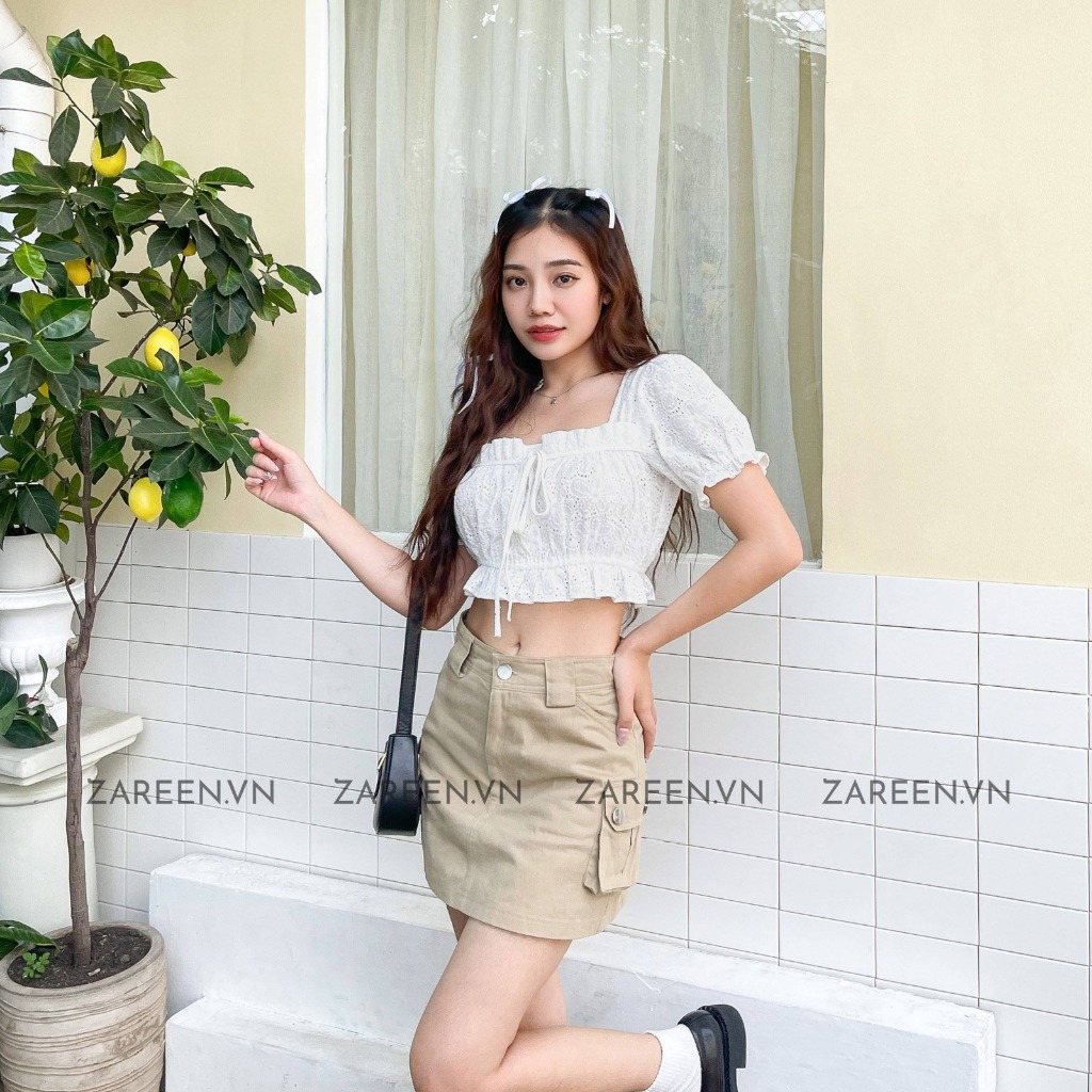 ÁO COTTON THÊU CROPTOP ZAREEN VOA110