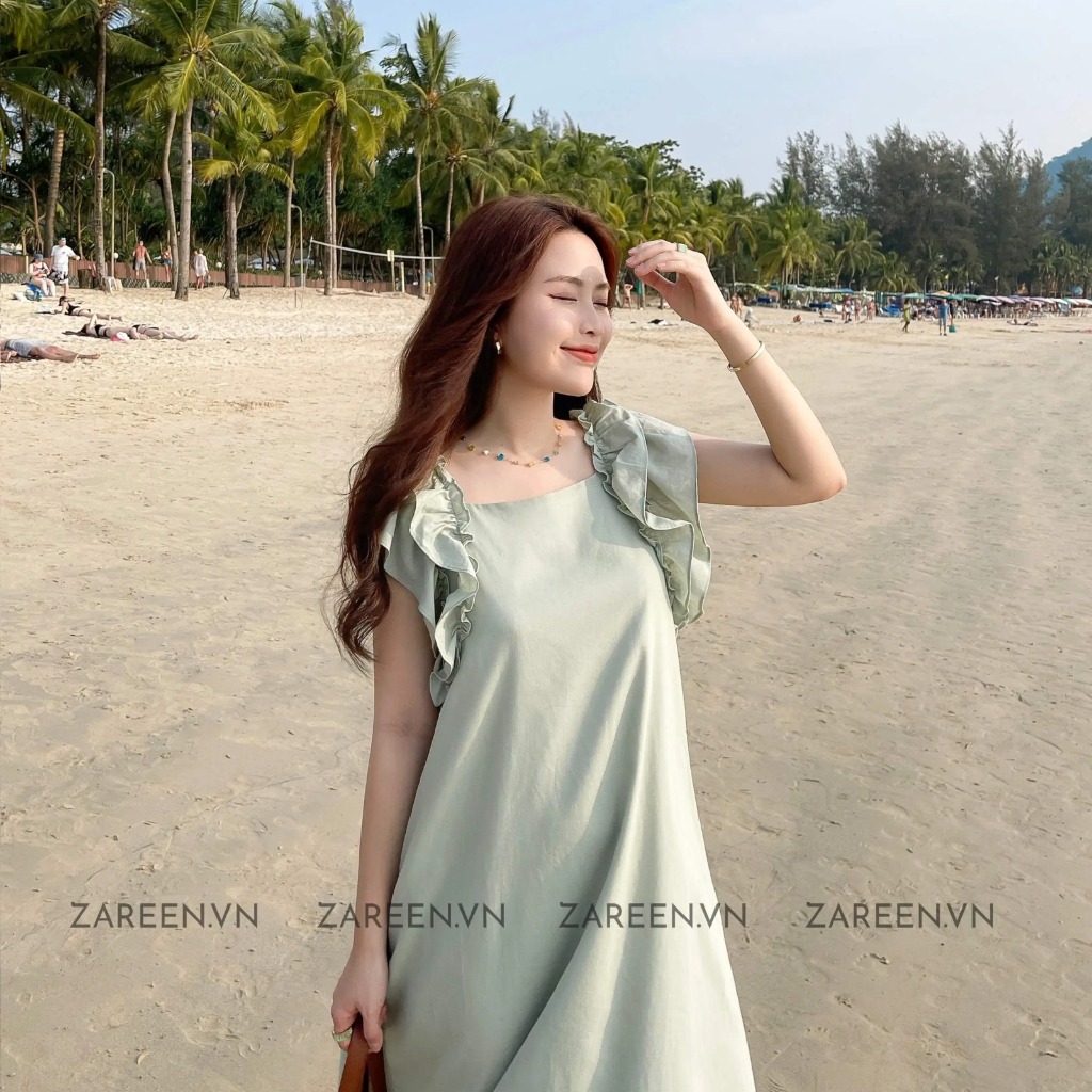 ĐẦM LINEN DÁNG DÀI TAY BÈO ZAREEN DAX84