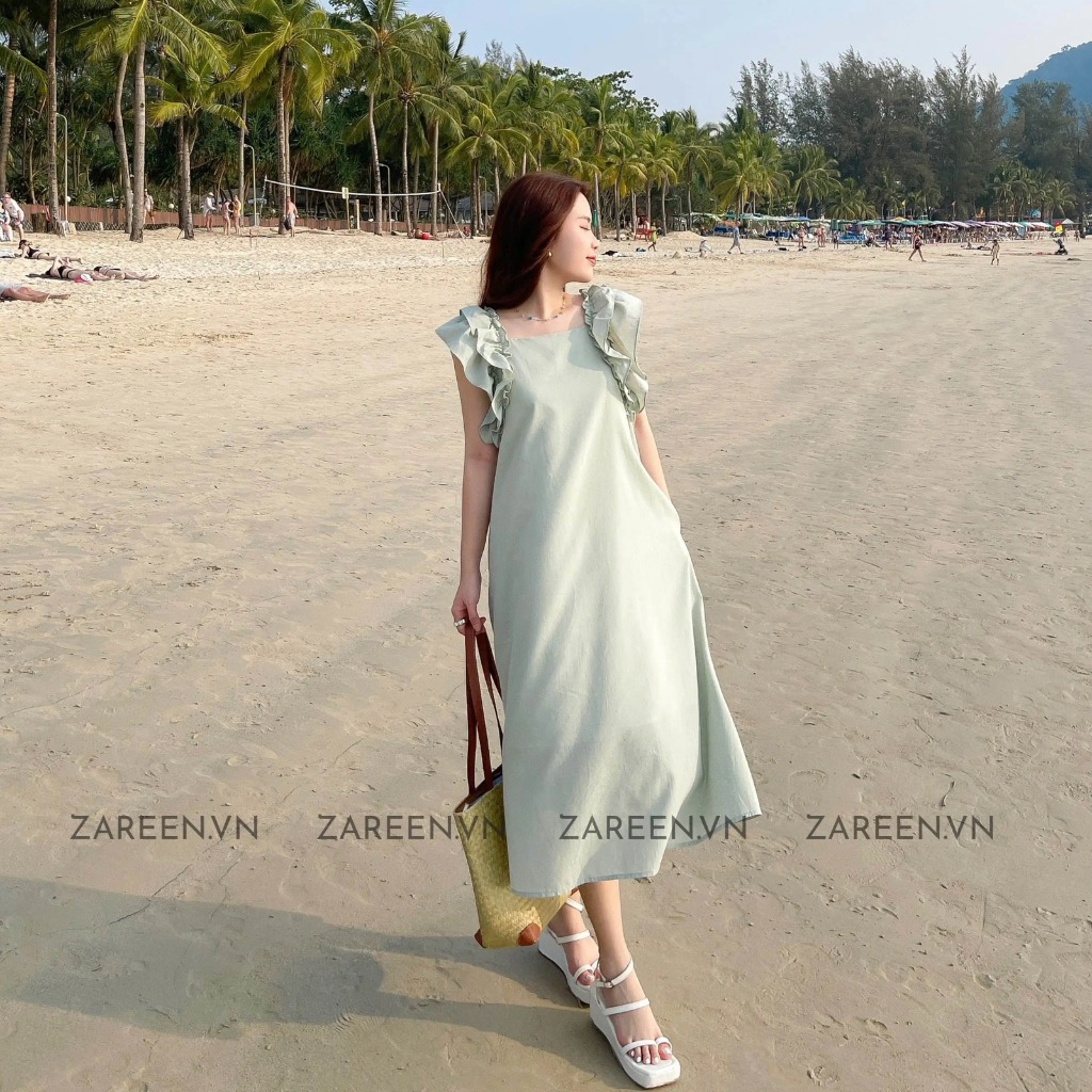 ĐẦM LINEN DÁNG DÀI TAY BÈO ZAREEN DAX84