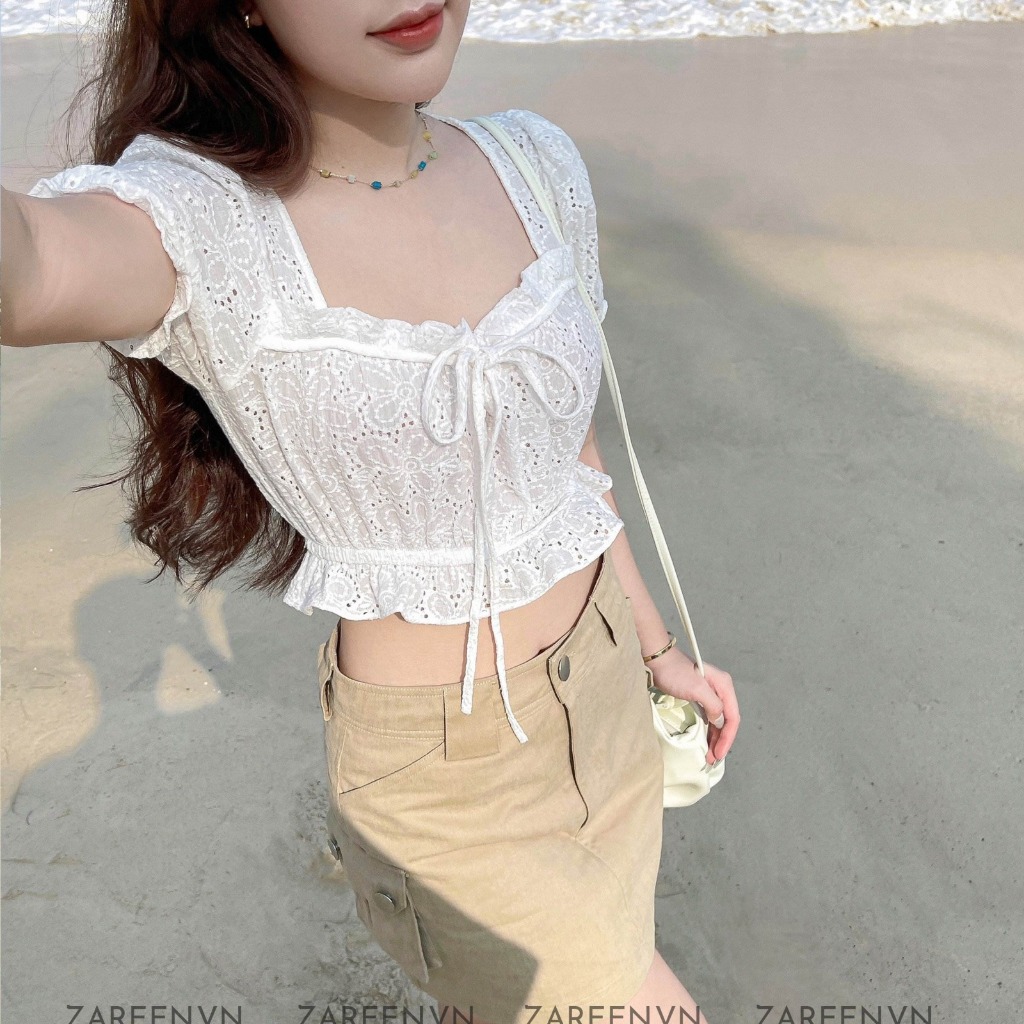 ÁO COTTON THÊU CROPTOP ZAREEN VOA110