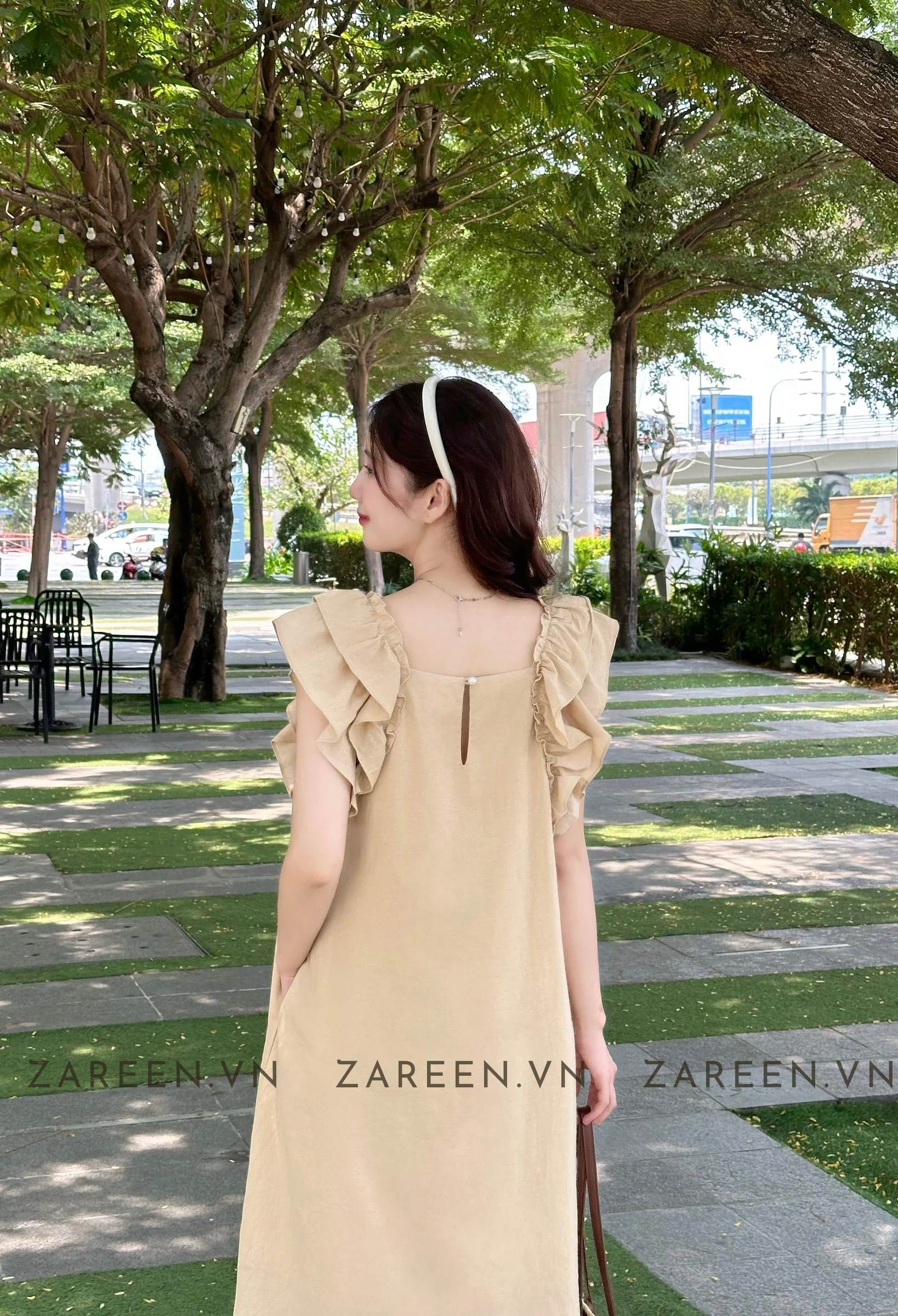 ĐẦM LINEN DÁNG DÀI TAY BÈO ZAREEN DAX84