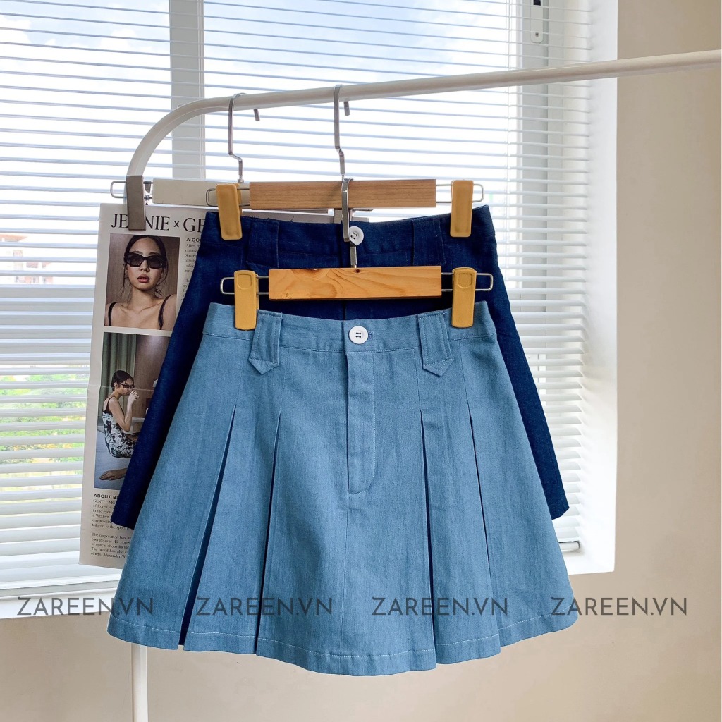 CHÂN VÁY DENIM XẾP LY ZAREEN VAA47