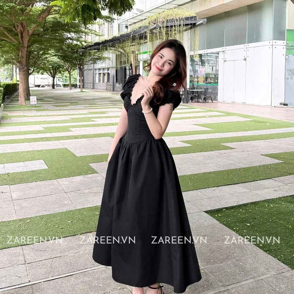 ĐẦM DÀI CỔ V ZAREEN DAX76