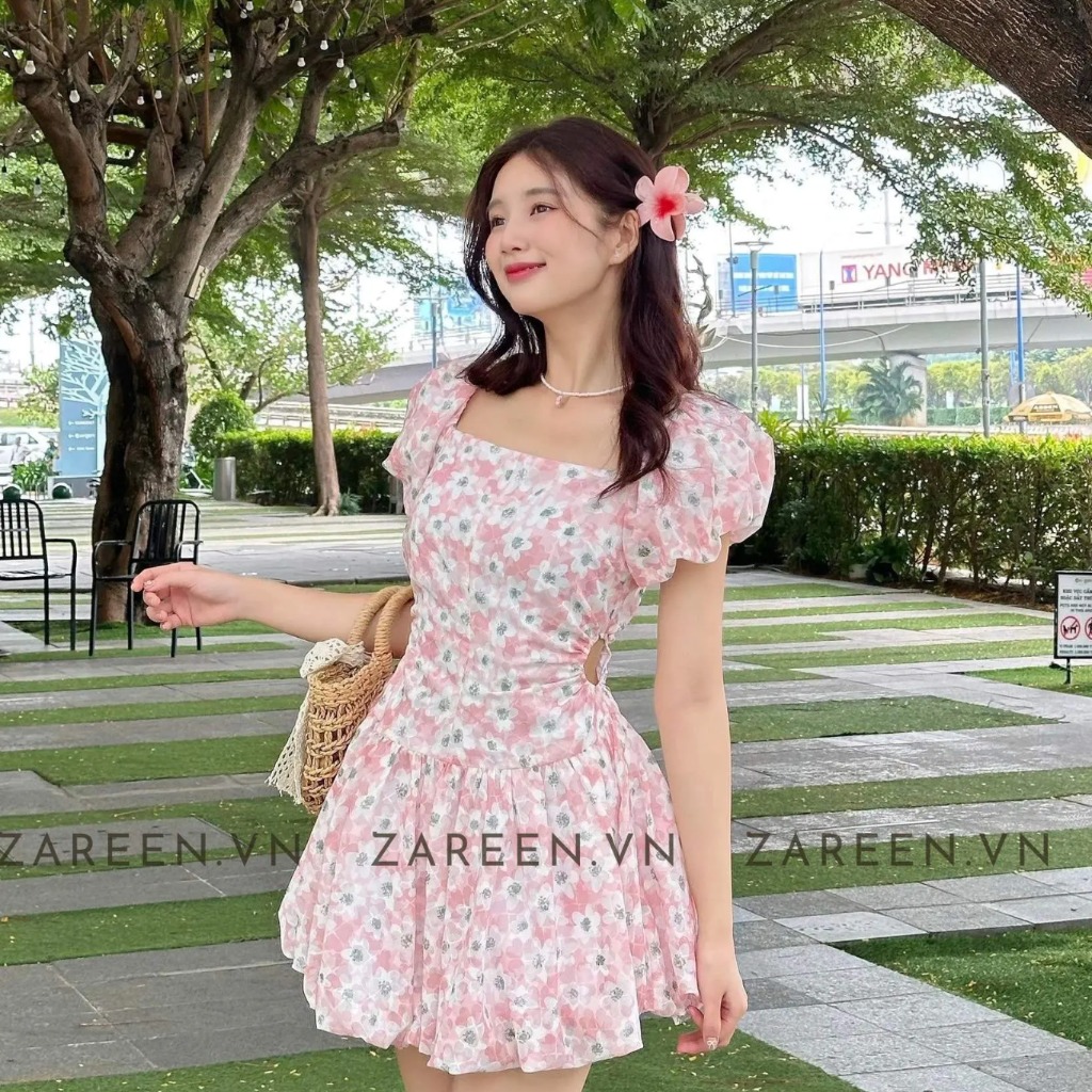 ĐẦM BÍ TAY PHỒNG KHOÉT EO ZAREEN DAX82