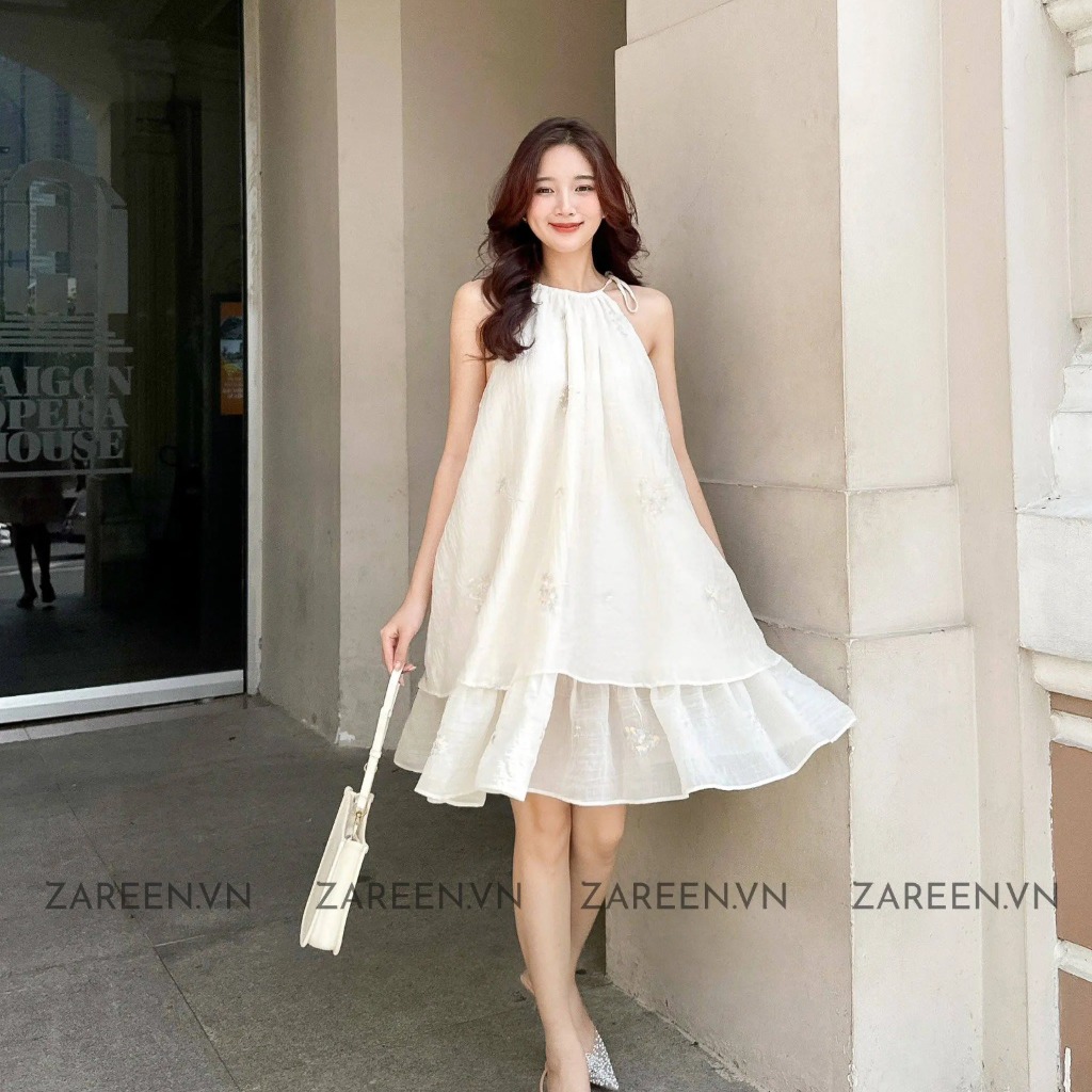 ĐẦM YẾM 2 TẦNG THÊU HOA ZAREEN DAX79